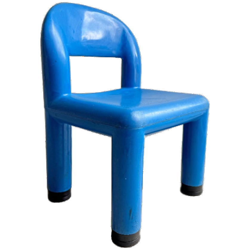 Blauwe Plastic Space Age Kinder Stoel image 1