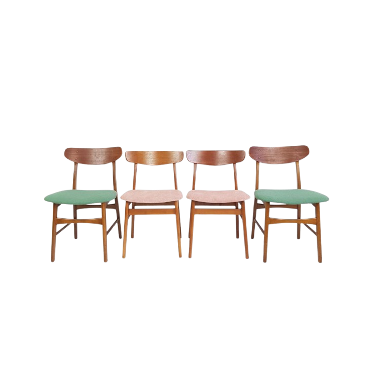 4 Vintage Deense Stoelen | Farstrup Dining Chairs Danish image 1