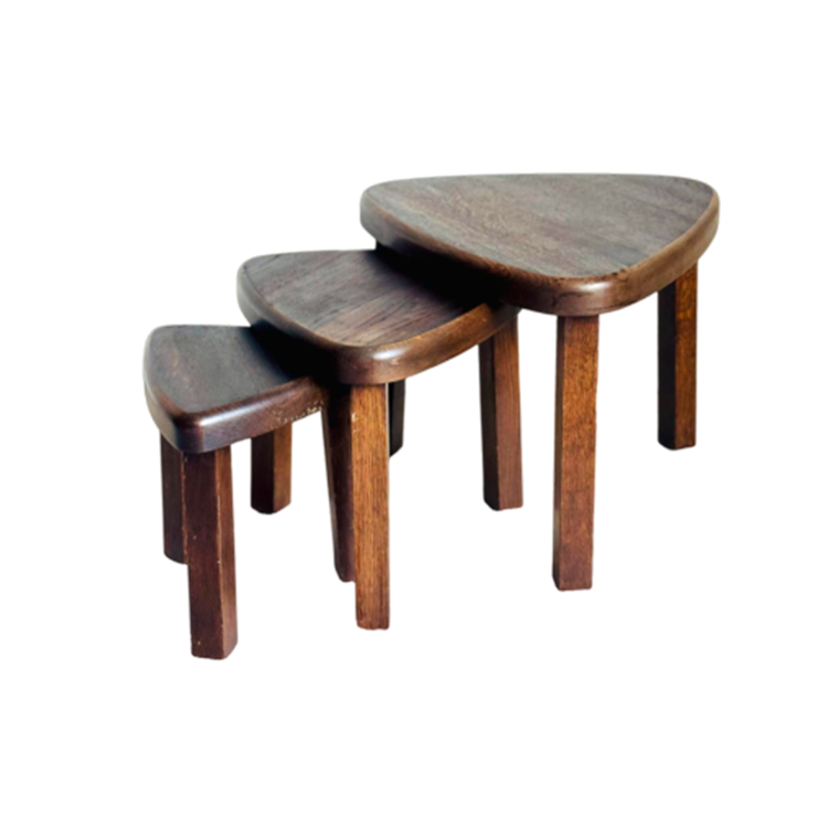 Set Vintage Bijzettafeltjes Nesting Tables Jaren 70 Brutalist image 1