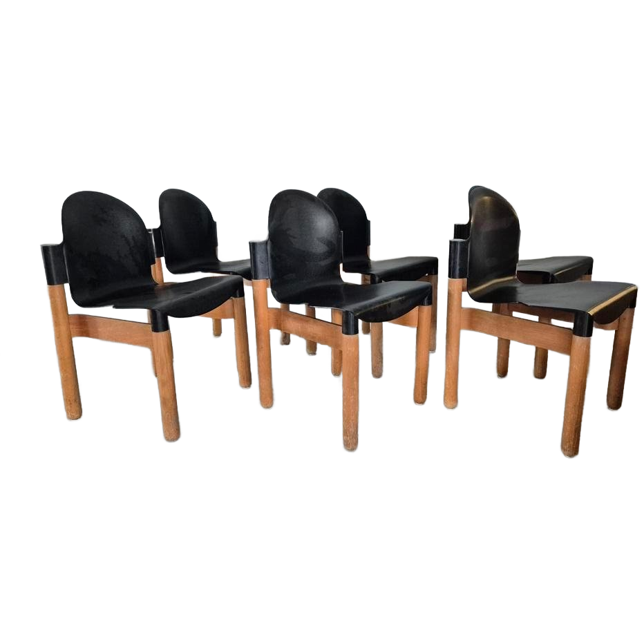 6 X Gerd Lange Voor Thonet 1973 Flex Stoelen image 1
