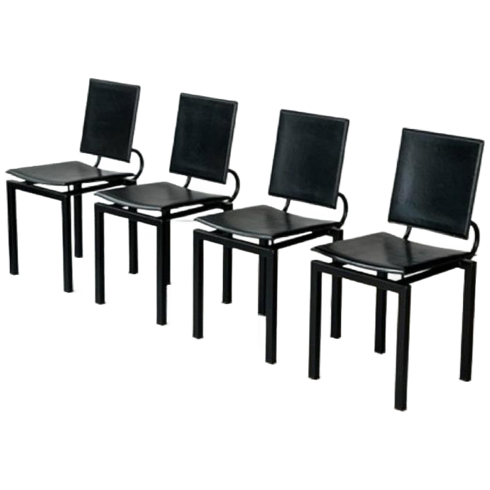 Jaren 80 Eetkamerstoelen 4x Vintage Eettafelstoel Postmodern image 1