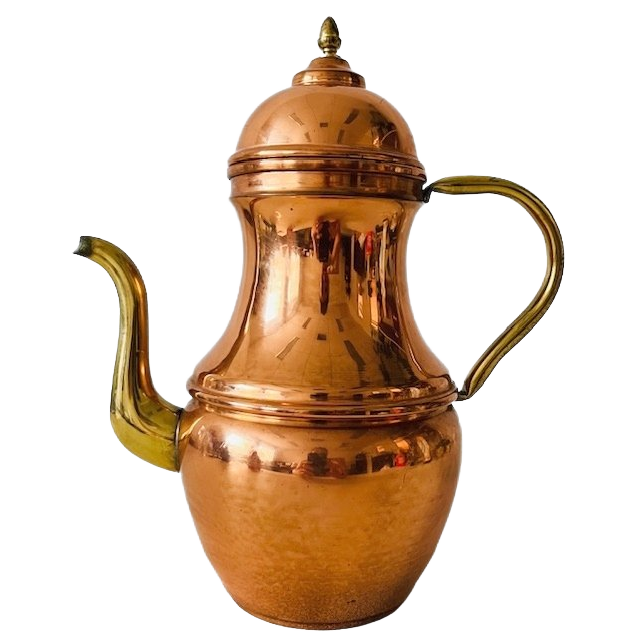 Vintage Theepot Koper En Messing image 1