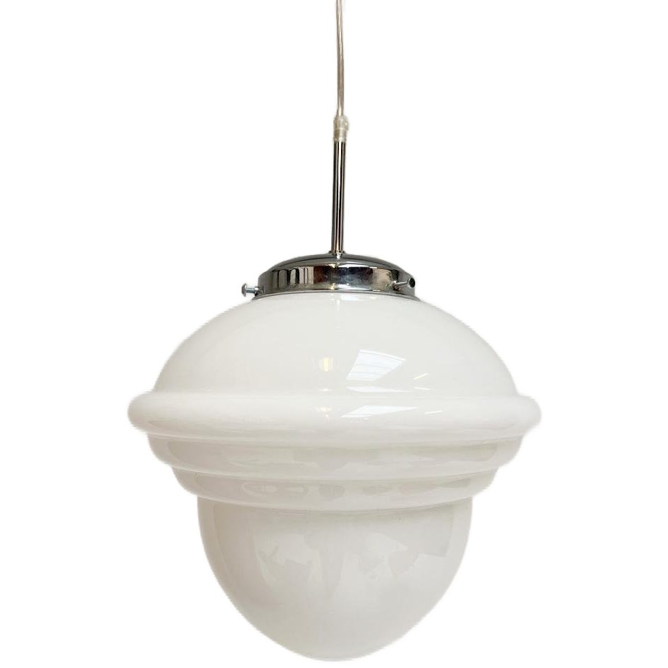 Opaalglazen Plafondlamp Met Kabel Uit De 1960’s image 1