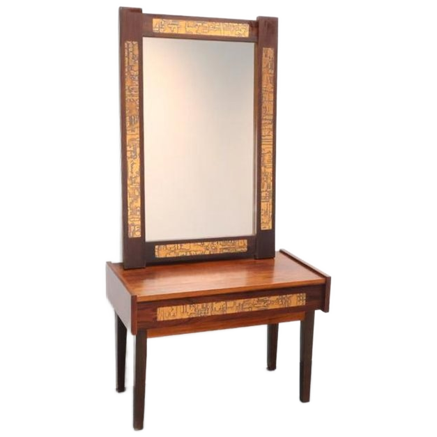 Vintage Sidetable Met Spiegel Denemarken image 1