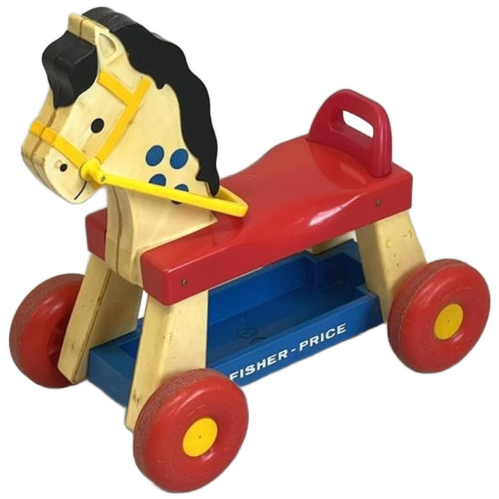 Vintage Fisher Price Paardje Loopwagen image 1