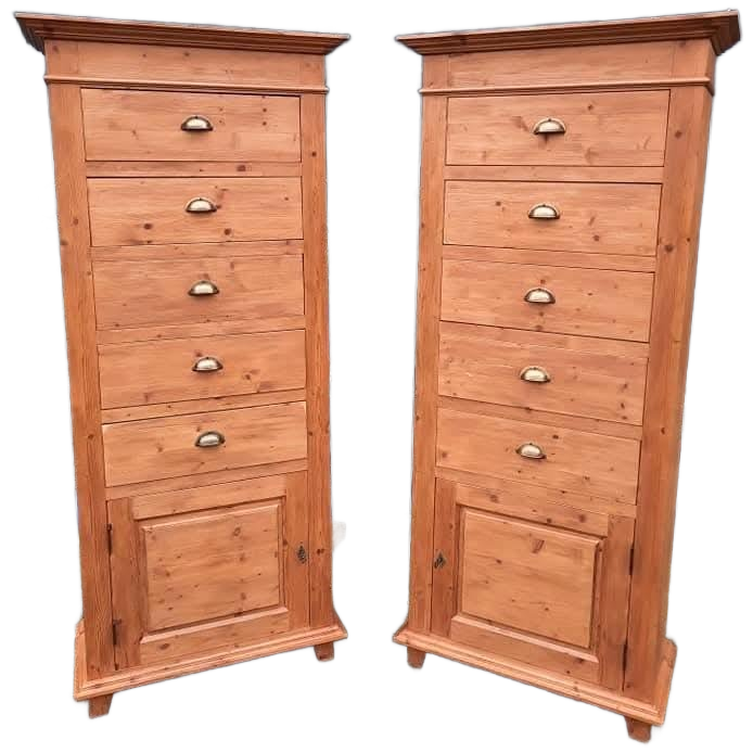 2 Unieke Hoge Ladekasten Afm. 84x40cm En 191cm Hoog. image 1