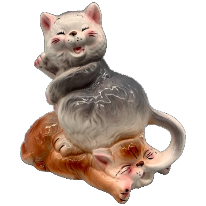 Vintage Spaarpot Katten Keramiek image 1