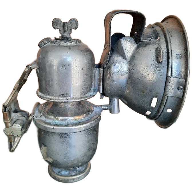 Antieke Carbid Lamp Gemaakt In Lyon Frankrijk image 1