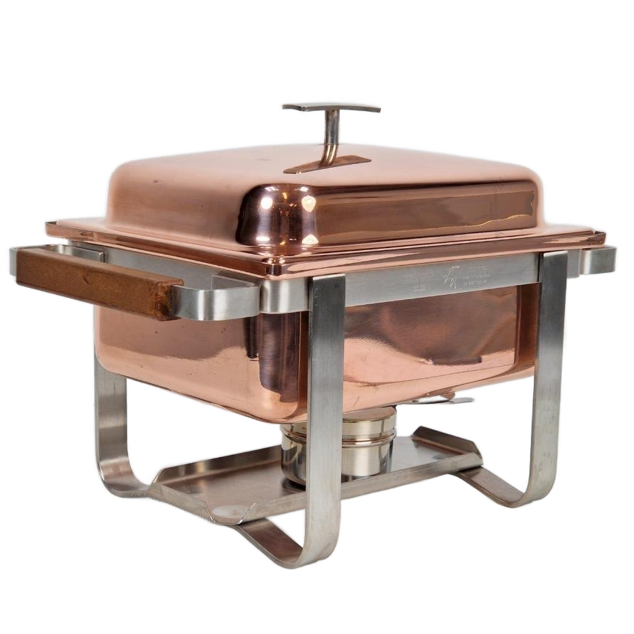 Vintage Spring Swiss Rechaud Koper Rvs Chafing Dish Compleet image 1