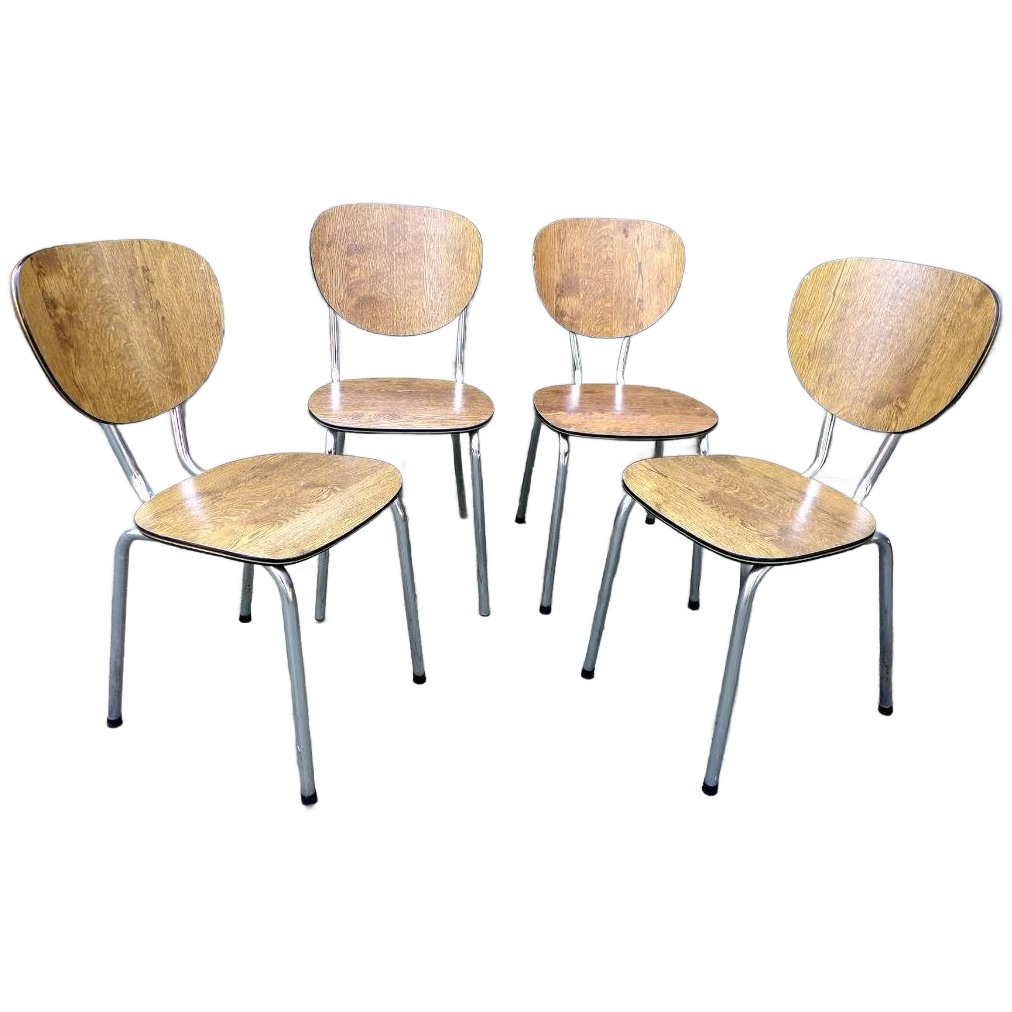 Mooi Set Van 4 Vintage Retro Formica Stoelen image 1
