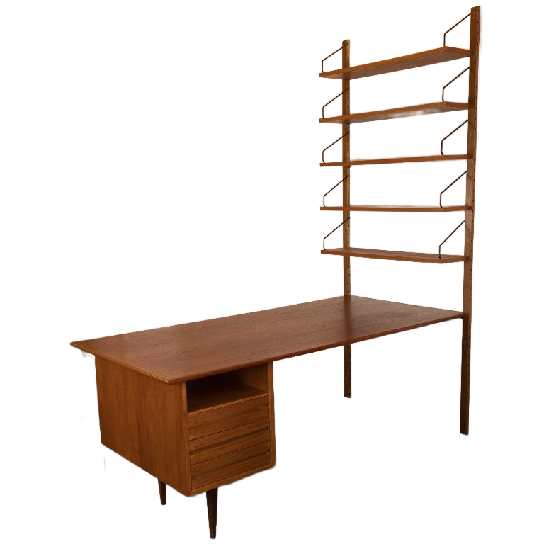 Heel Zeldzaam Bureau Wandmeubel Van Poul Cadovius Voor Royal Systems Copenhagen, Denmark image 1