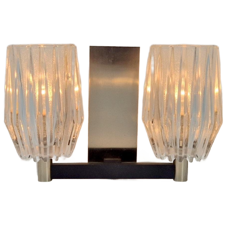 Vintage Wandlamp Chroom Glas Design Lamp ‘60 Mid Century image 1