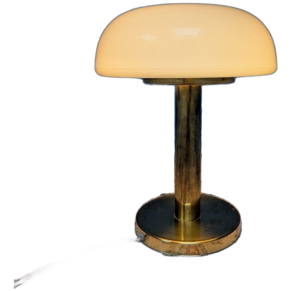 Vintage Glazen Tafellamp, Deens Design image 1