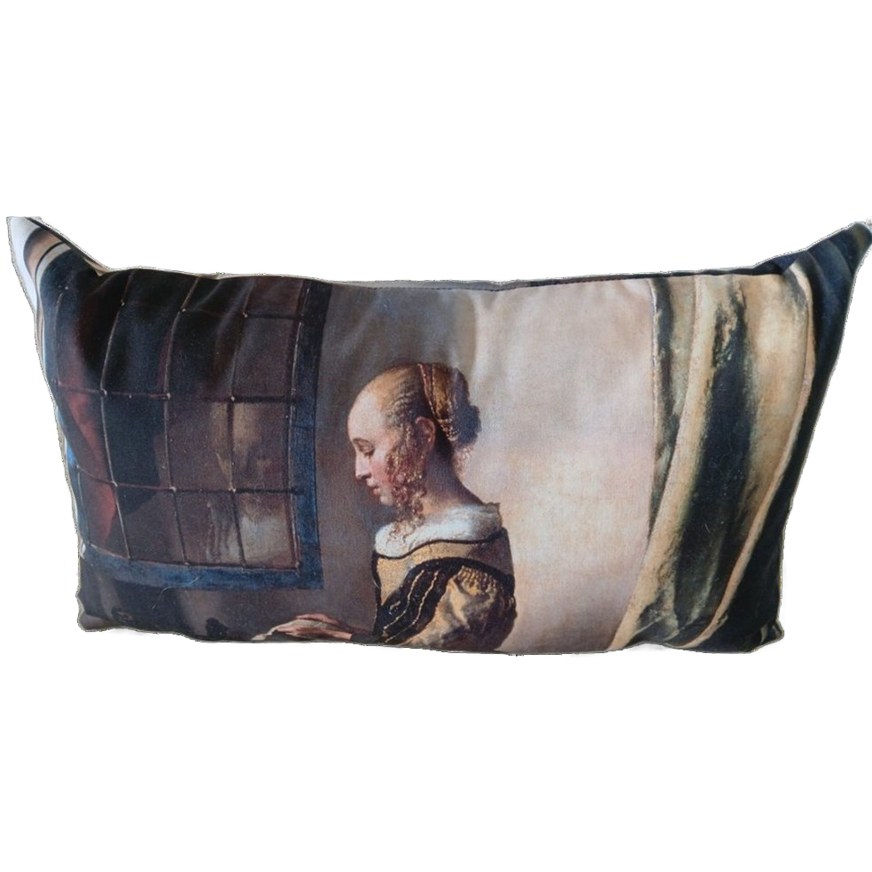 Sierkussen Vermeer Meisje Leest Een Brief Bij Het Raam Nieuw image 1