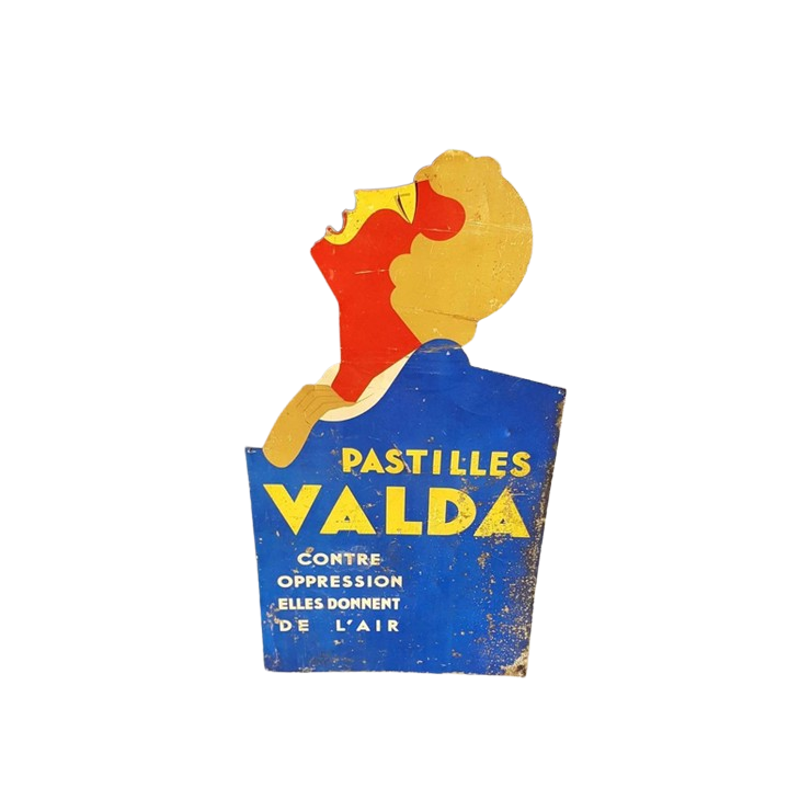 Art Deco Reclameplaat Pastilles Valda. image 1