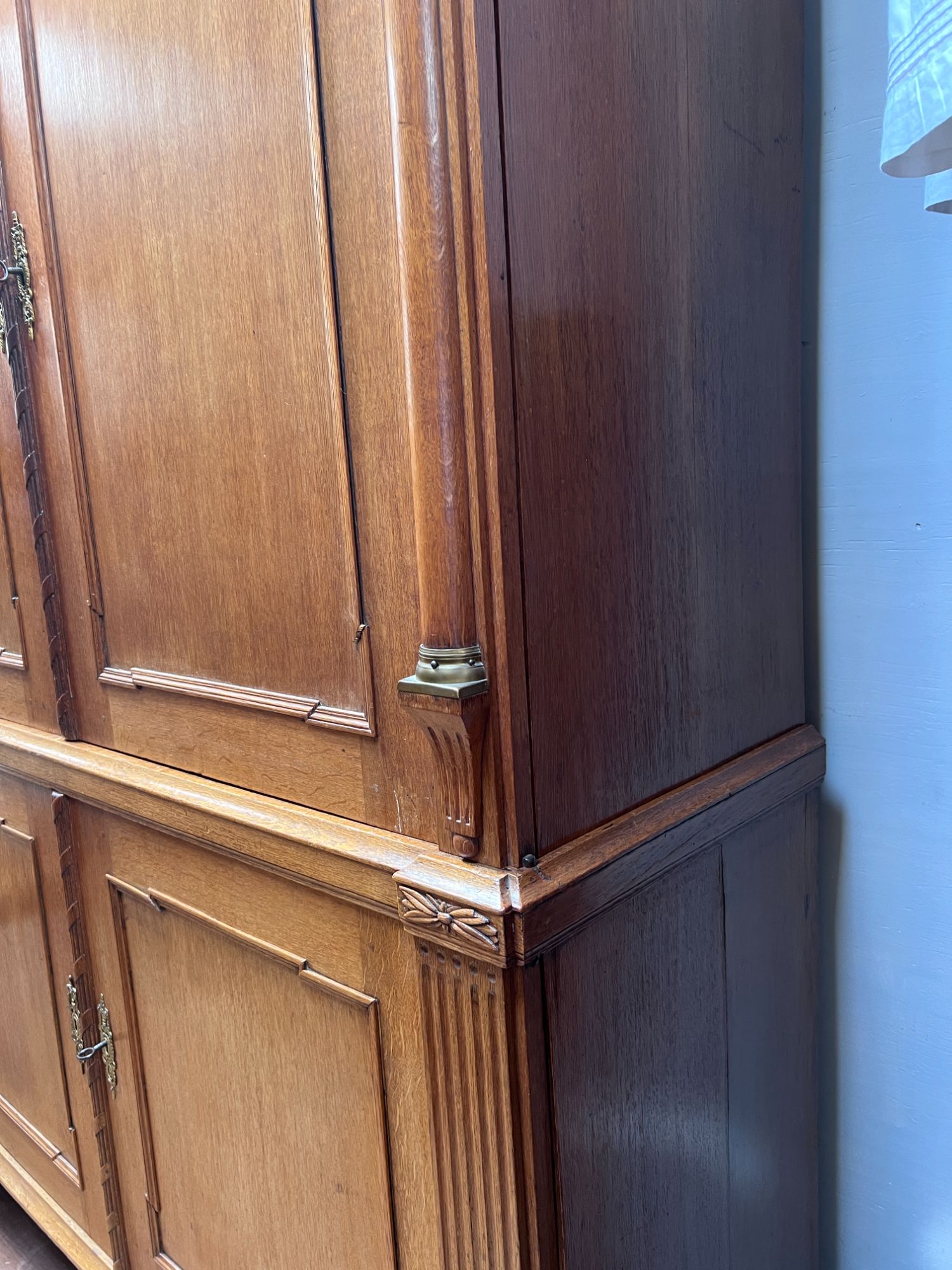 Prachtig Antiek Eiken Kabinet, 4 Deurs Kast, 221 Cm Hoog En 150 Breed image 15