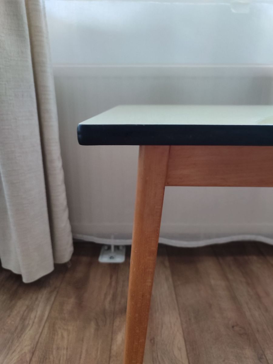Vintage Houten Formica Tafel Bureau Tafeltje Kind Tiener Tv image 9