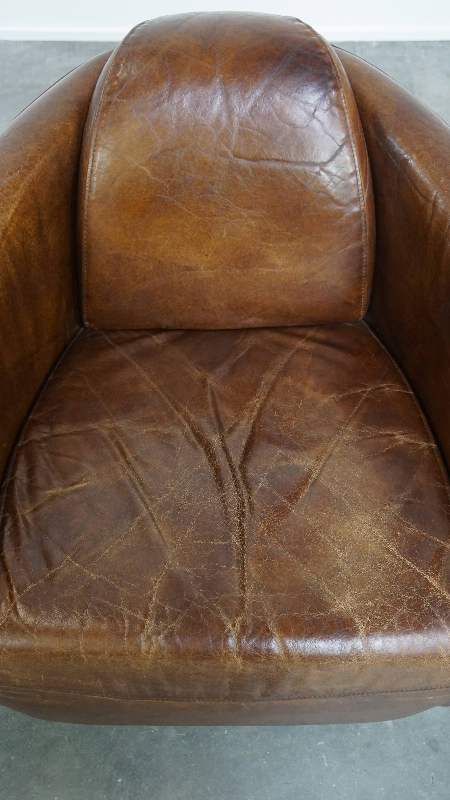 Set Van 2 Unieke En Comfortabele Bruine Rundleren Aviator Design Fauteuils/ Armchairs image 7