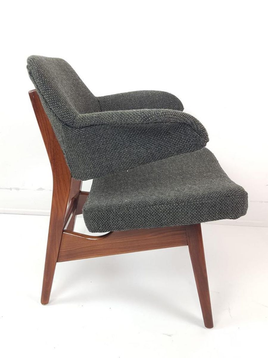 Vintage Louis van Teeffelen Fauteuil Webe Groen Wol De Ploeg image 4
