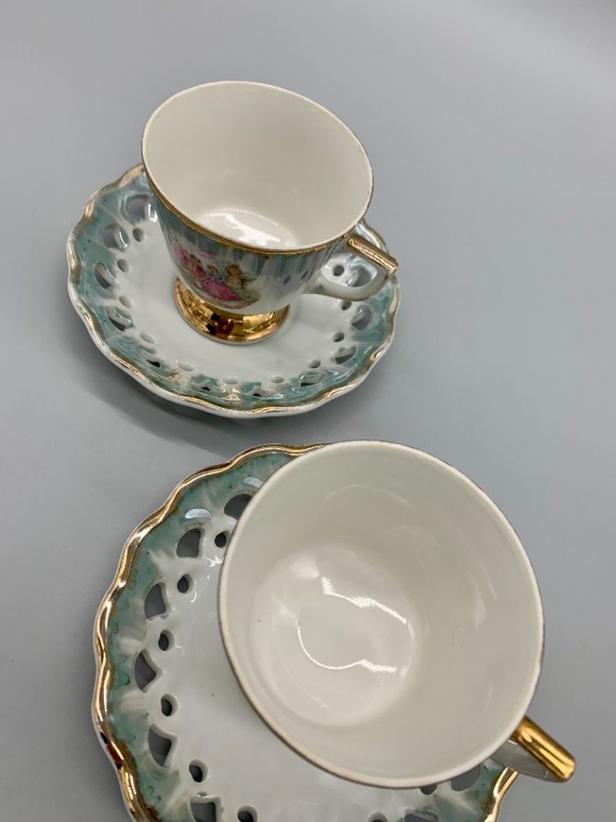 Vintage Barok Kitsch Kop En Schotels 4 Delige Set image 8