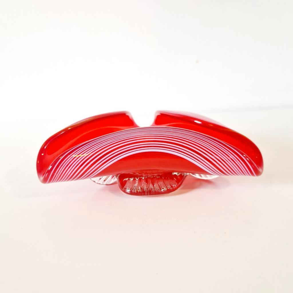 Vintage Glazen Schaal Mondgrblazen Kunst Glas Schaaltje image 2