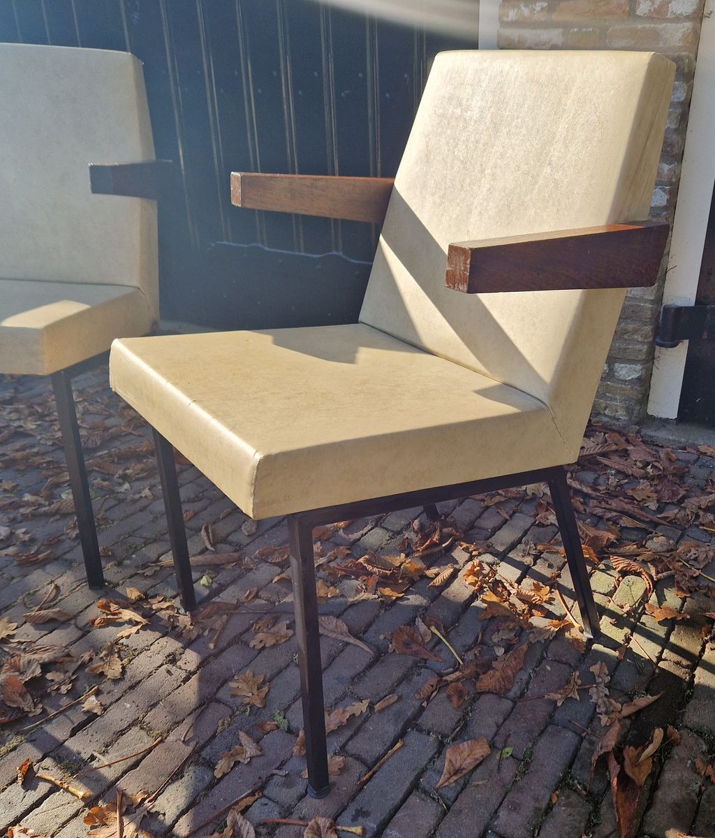 Mid-century Strakke Design Fauteuils In Originele Goede Staat image 9
