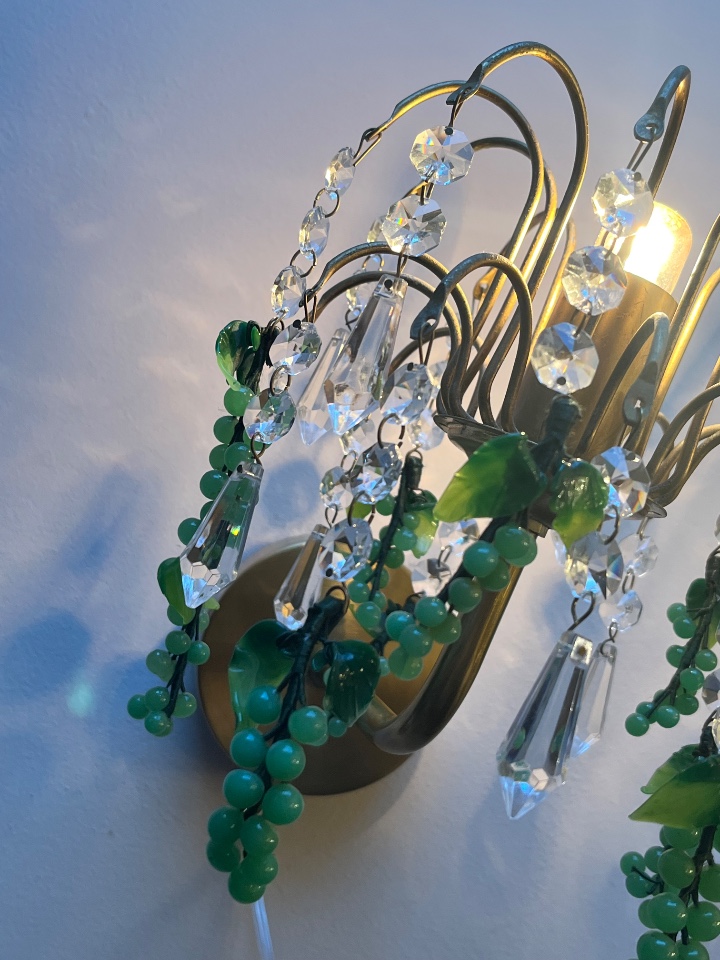 10 Beschikbaar Groene Druiven Wandlampen Vintage Kristal image 8
