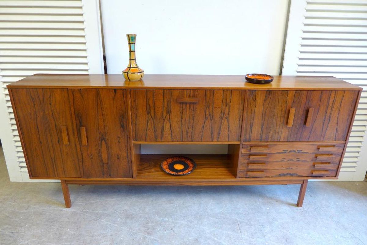 Prachtige Vintage Palissander Highboard Kast image 3