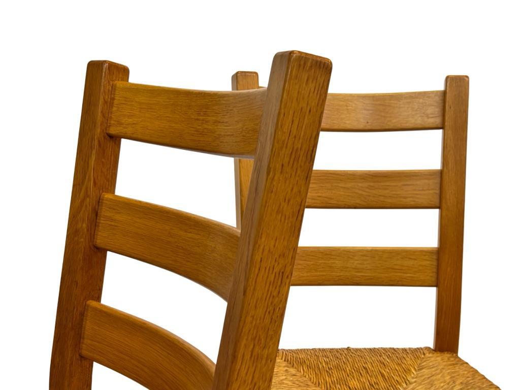 Vintage Set Van 6 Eetkamerstoelen Eiken En Riet Design image 5