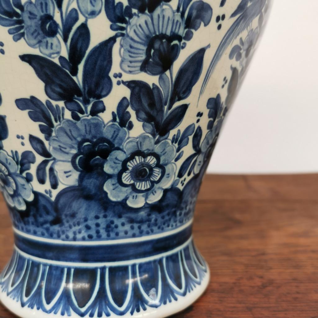 Vintage Delftsblauwe Vaas, Bloemenvaas Porselein 012 image 9