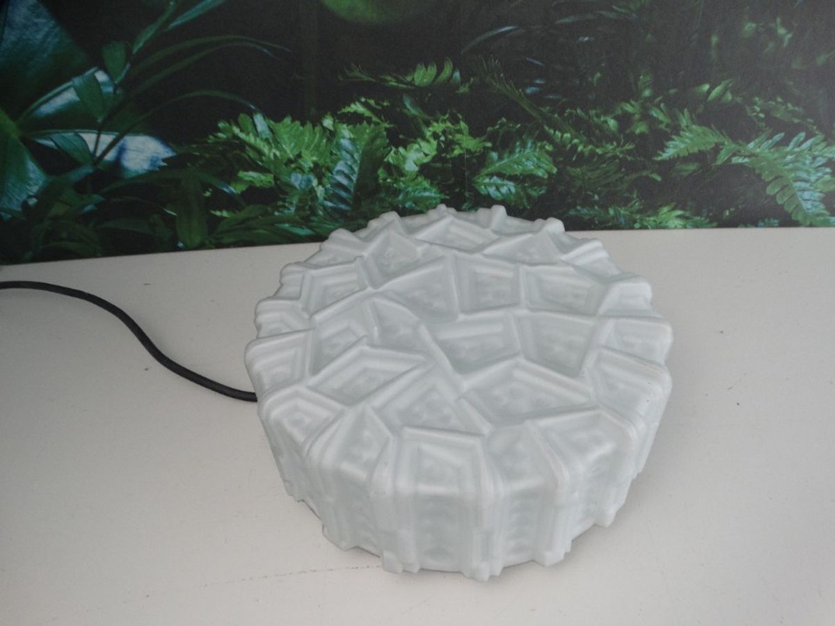 Melkglas Plafondlamp Met Reliëfpatroon image 8