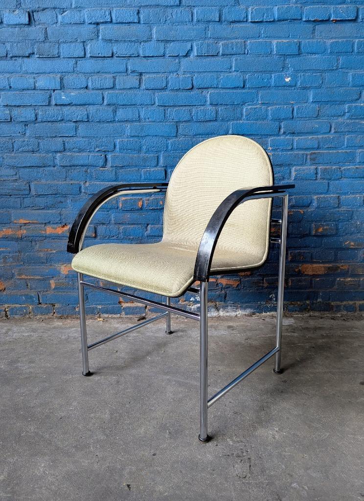 Vintage Arco Bk Eetstoelen -chrome & Zwart- image 6