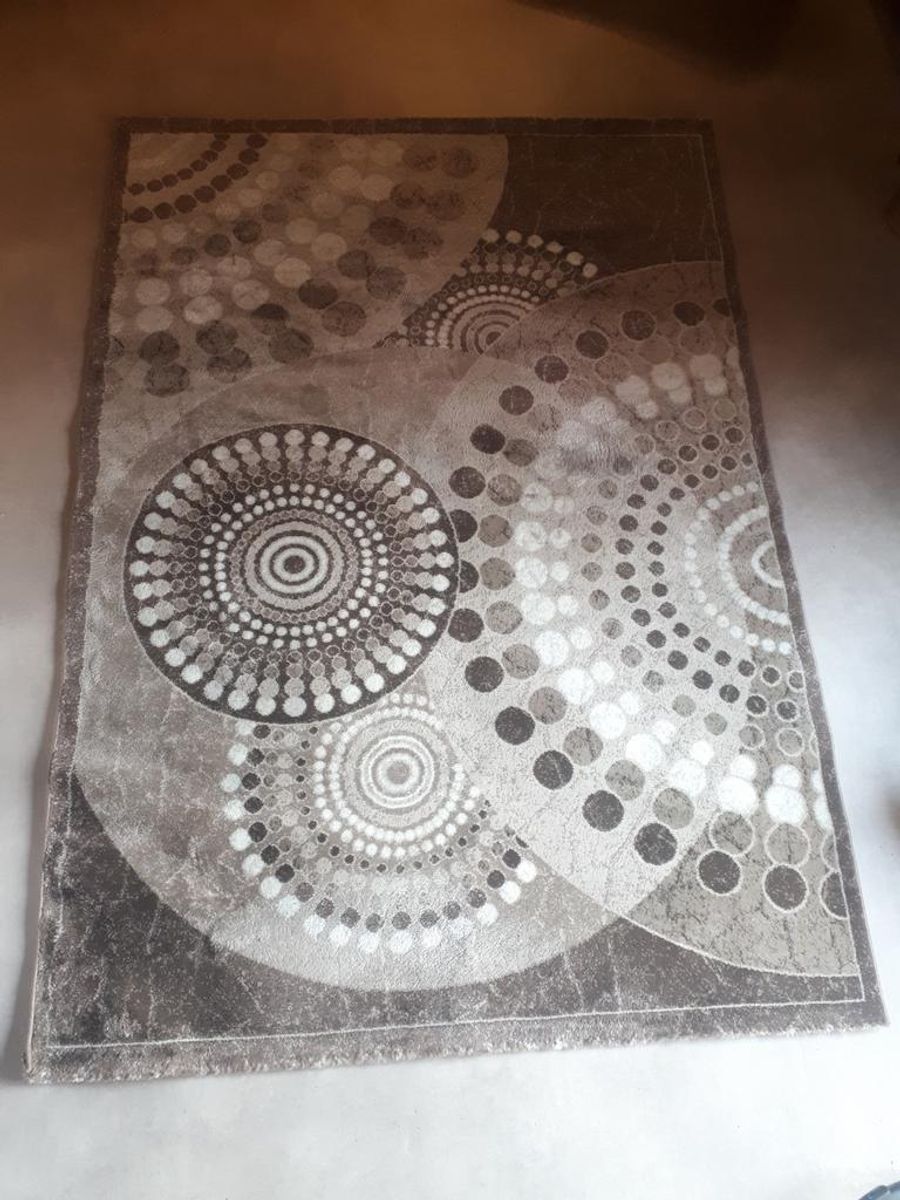 Retro Vloerkleed Taupe Creme Bruin Mandala Vloerkleed image 2