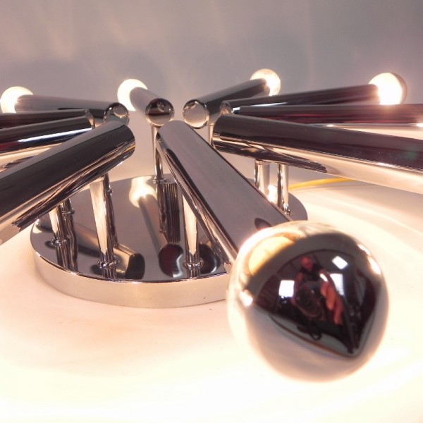 Verchroomde Sciolari Plafondlamp Met 10 Lichtpunten, Boulanger, Jaren 60 image 13