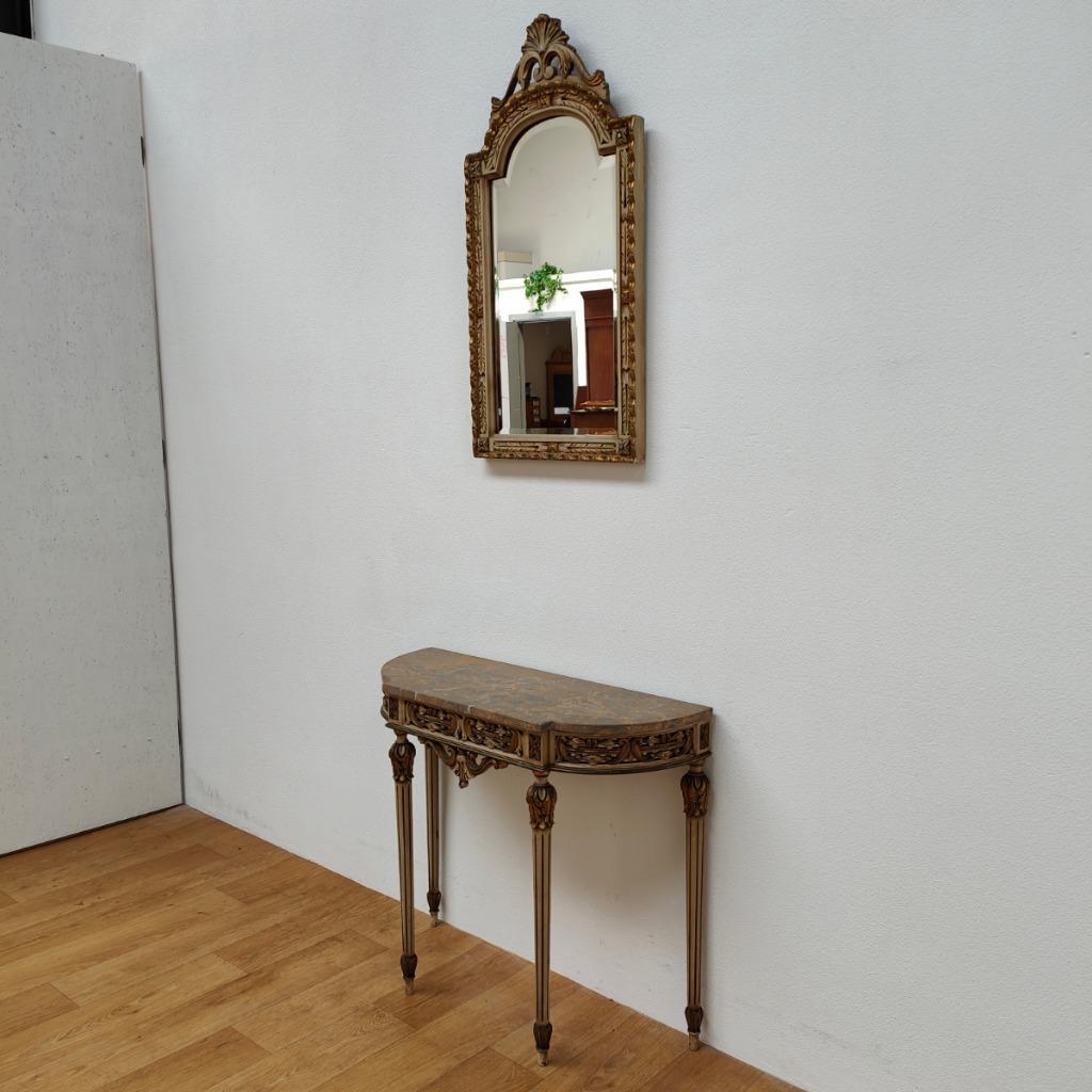 Barok Rococo Wandconsole Sidetable Met Marmer Blad En Spiegel 03 image 13