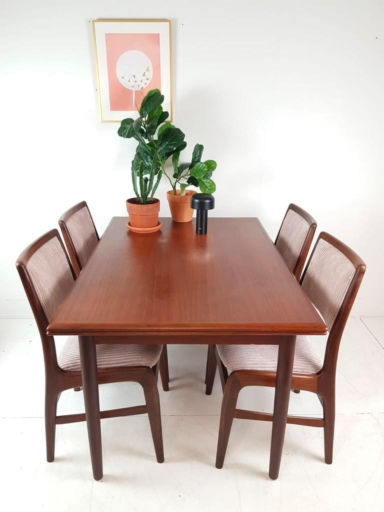 Vintage Teakhouten Uitschuifbare Eettafel | Tafel image 3