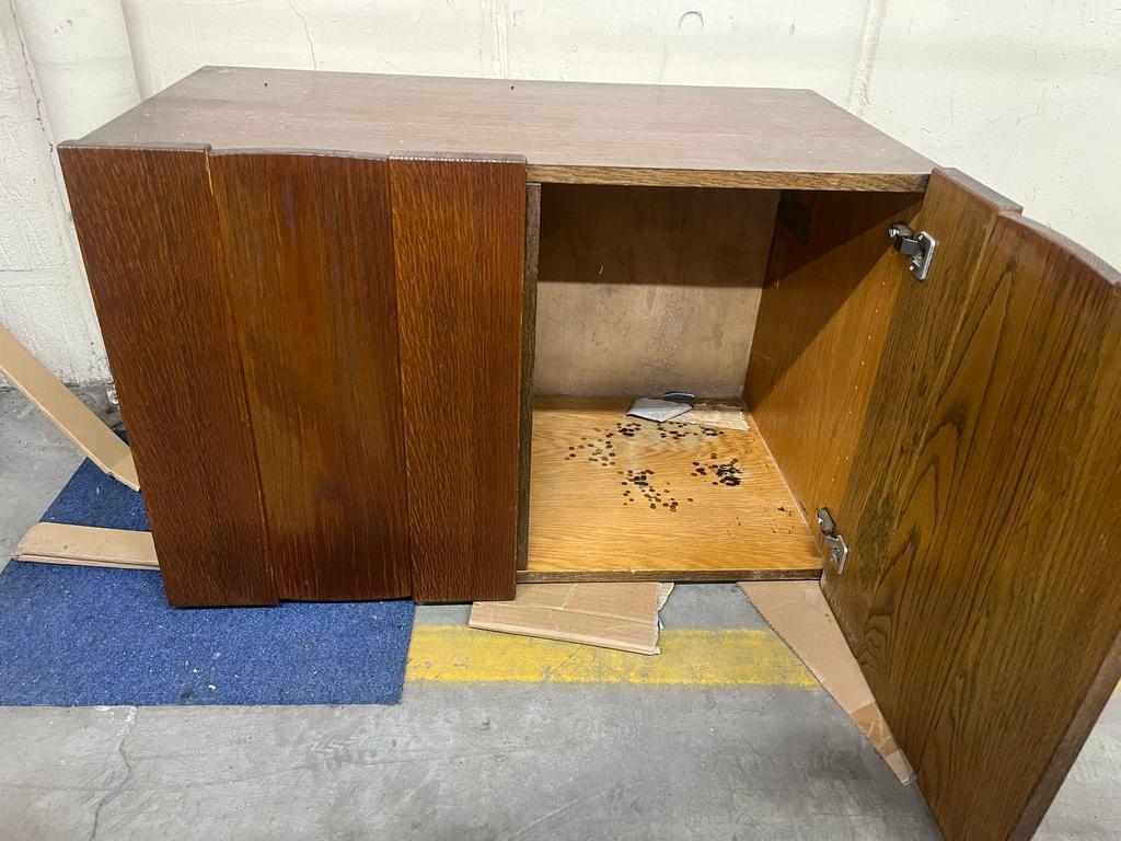 Vintage Hangende Muurkast / Wandkast In Hout image 7
