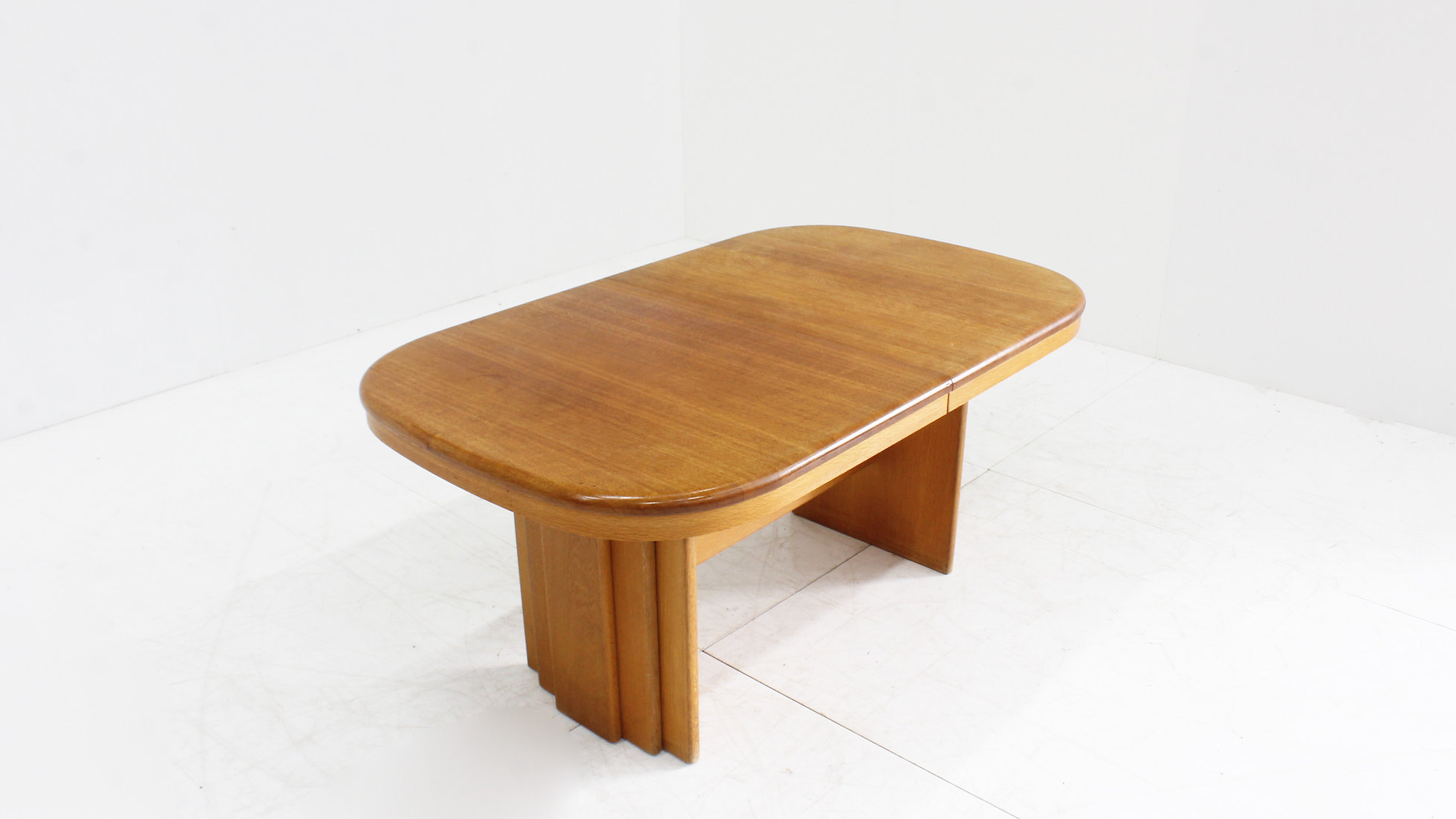 Vintage Deense Grote Ovalen Uitschuifbare Eettafel Xl image 5
