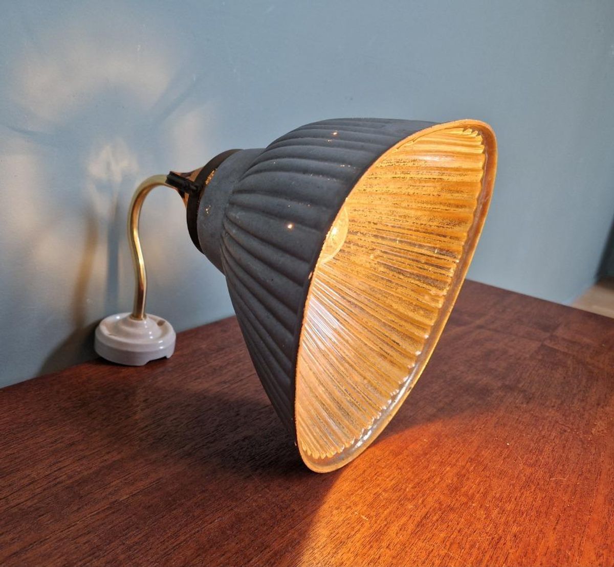 Wandlamp Met Zwanenhals Van Gemercuriseerd Glas, 1930 image 9