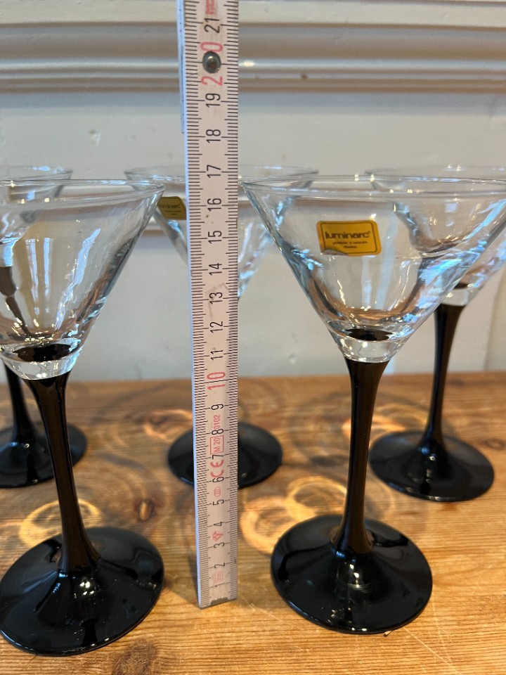 Feestelijke Luminarc Glazen, Zwarte Hoge Voet Martini Glazen Set Van 6 | Kerst image 5