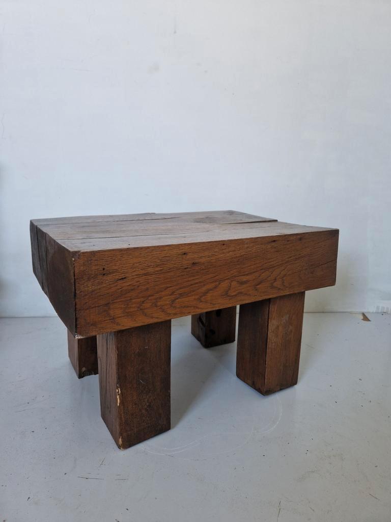 Brutalist Wabi Sabi Massief Houten Bijzettafel image 3