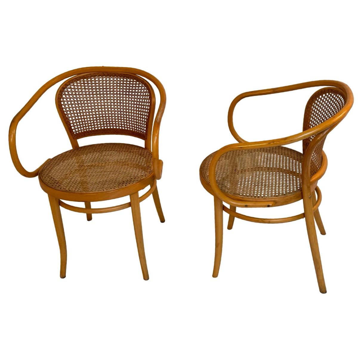 Ligna Drevounia (thonet) - No. 210 - Bentwood Chair With Wicker / Rattan Seating image 6