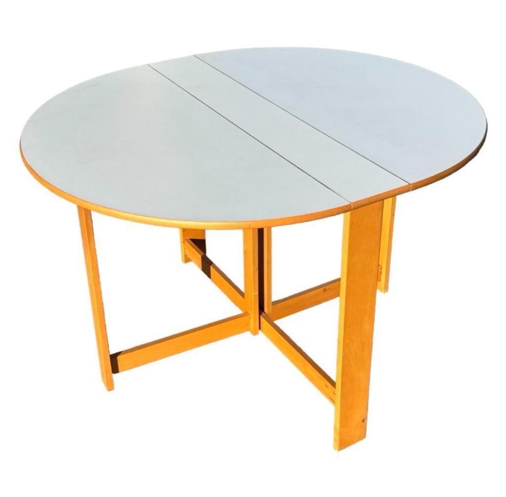 Vintage Ronde Scandinavische Opklapbare Eettafel Design image 2