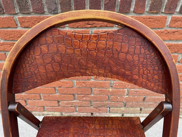 Thonet Cosmos B751 Klapstoel. Zeldzaam Krokodillenreliëf. image 4