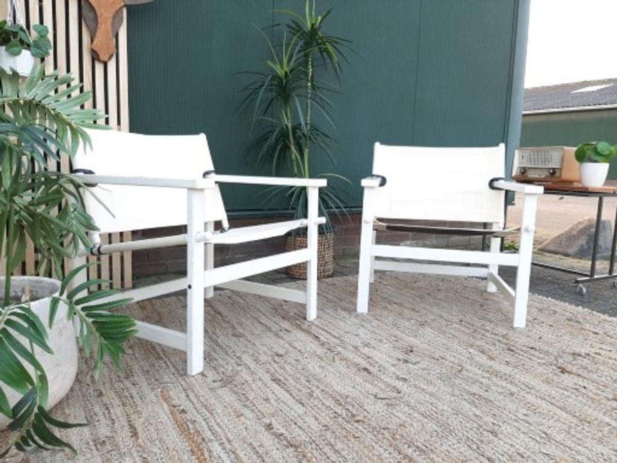 Set 2 Deense Safari Chairs Vintage Design Fauteuil Tuinstoel image 5