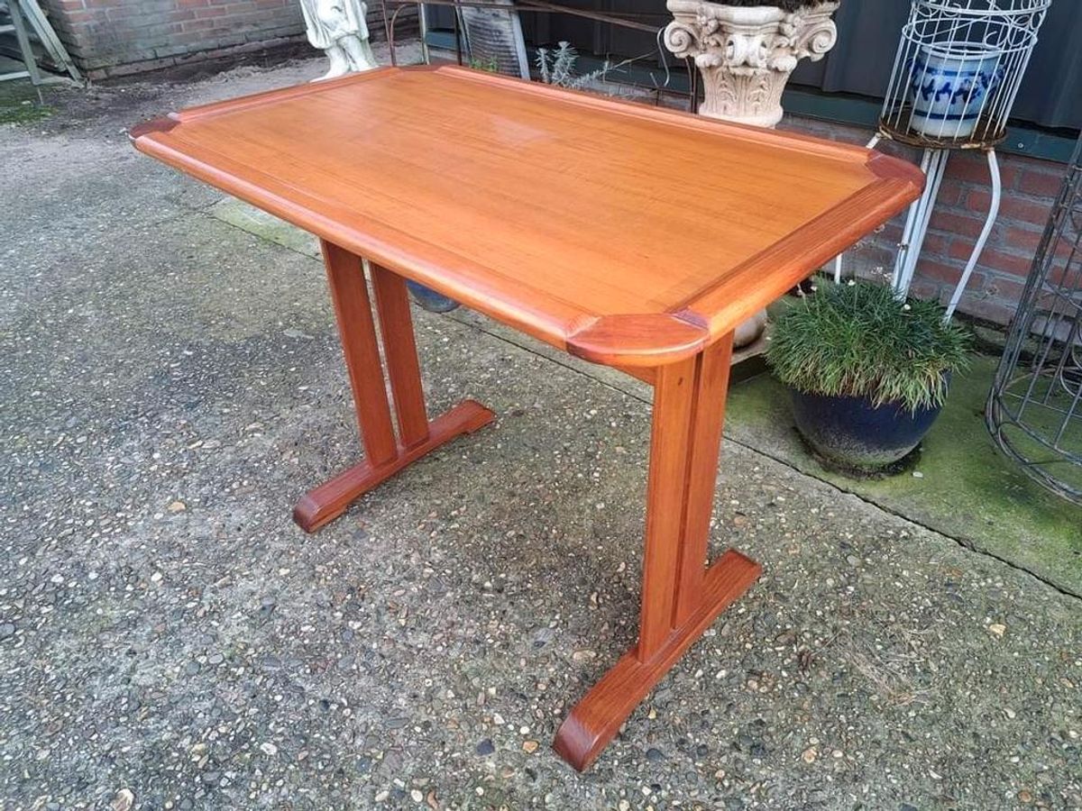 Vintage Kaart Tafel Uit De Jaren 60 Afm. 110x40cm En 80cm Ho image 3
