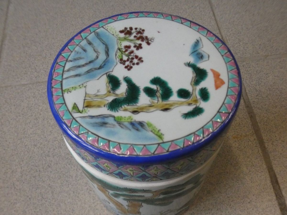 Chinese Theedoos Met Kraanvogels image 5