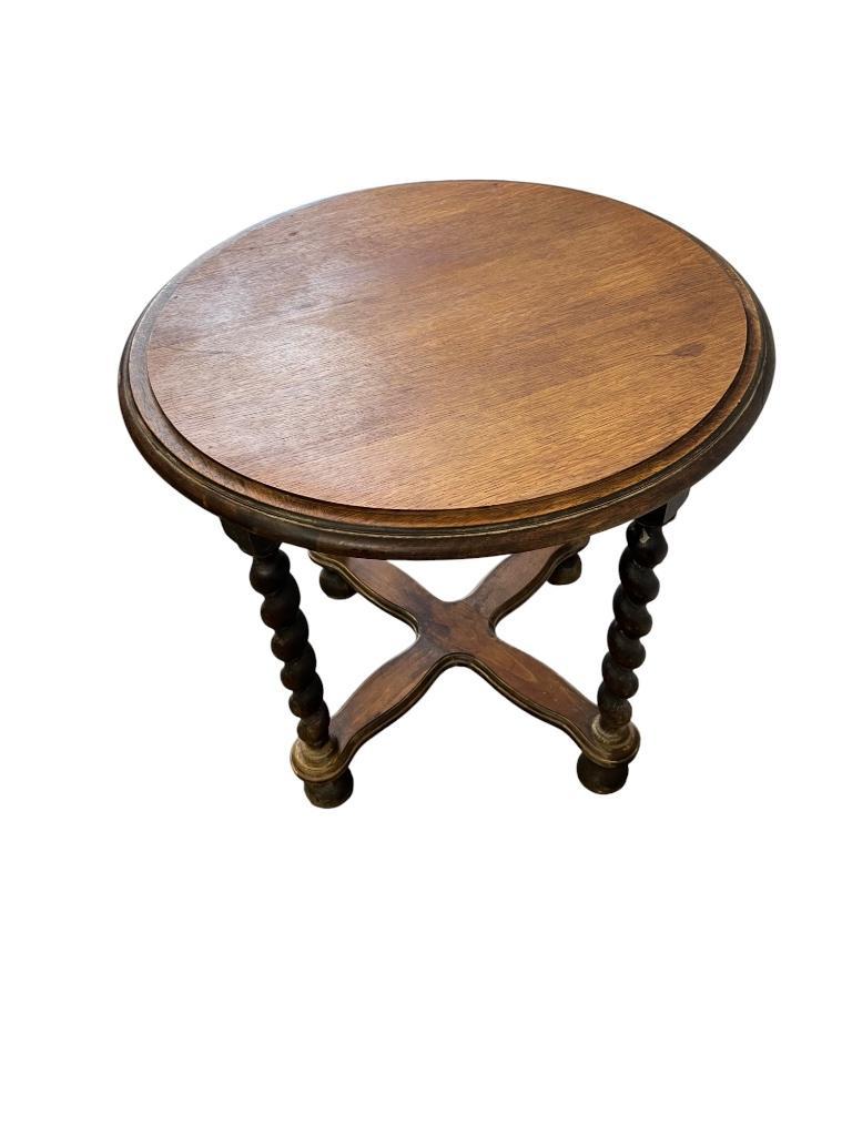 Vintage Houten Pied De Stal / Bijzettafel / Plantentafel image 12