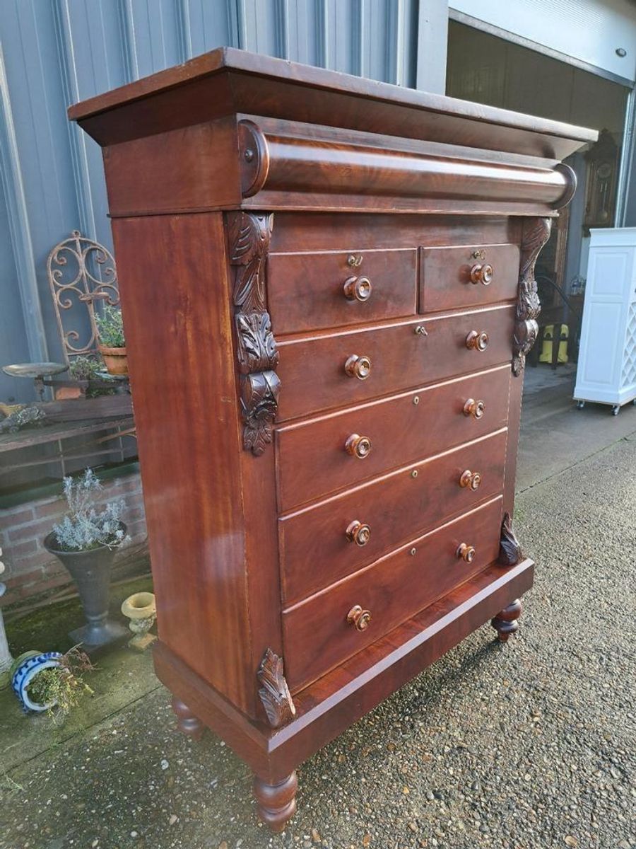 Fraaie Antieke Schotse Ladekast, Commode Licht Verkleuring R image 3