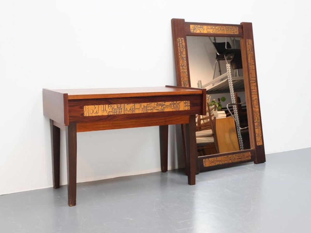 Vintage Sidetable Met Spiegel Denemarken image 4